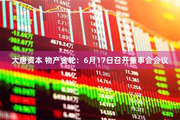 大唐资本 物产金轮：6月17日召开董事会会议